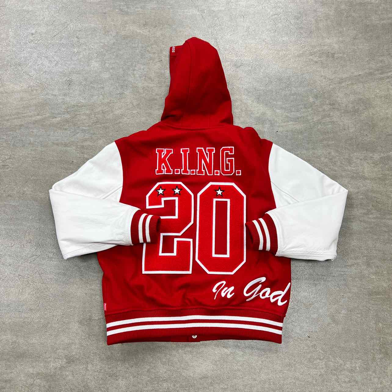 Supreme Varsity Jacket &quot;KING&quot; Red Used Size M