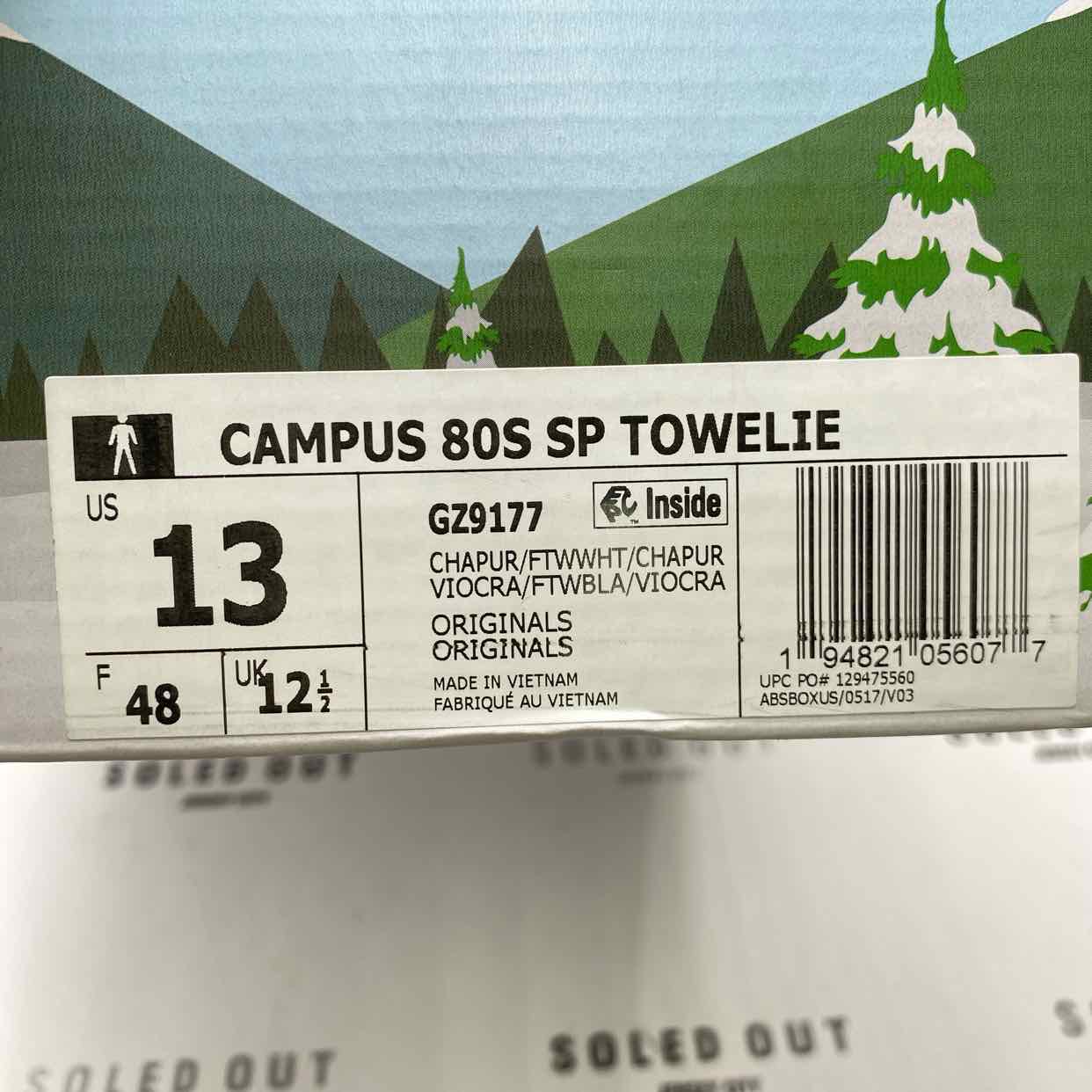 Adidas Campus 80s SP &quot;Towelie&quot; 2021 Used Size 13