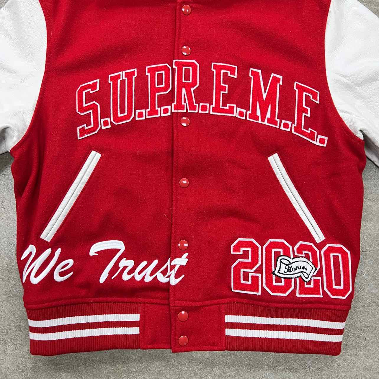 Supreme Varsity Jacket &quot;KING&quot; Red Used Size M
