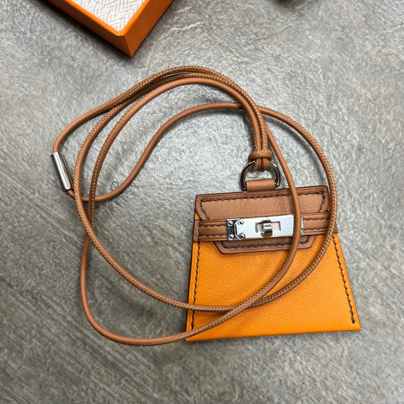 Hermes Lanyard &quot;LEATHER&quot; New Brown