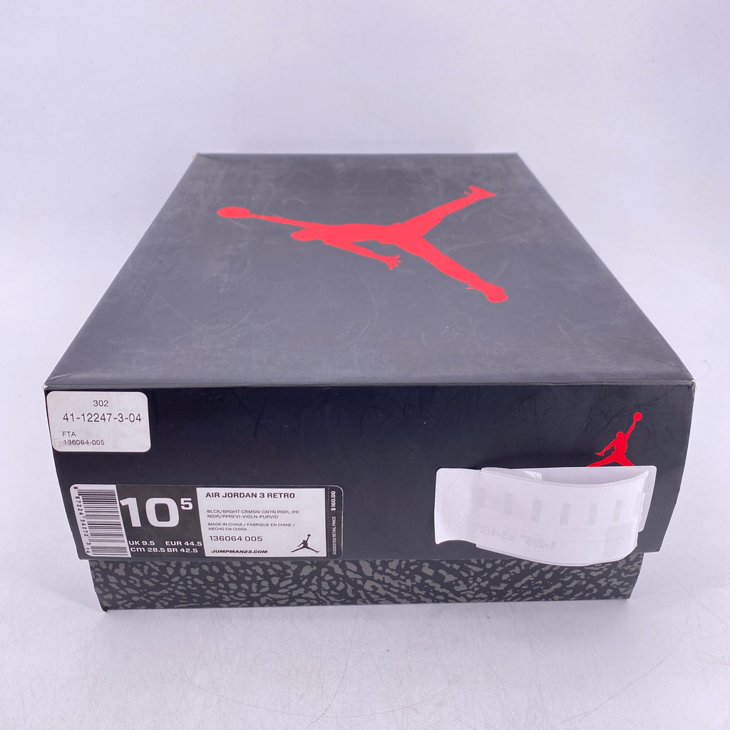 Air Jordan 3 Retro "Crimson" 2013 Used Size 10.5