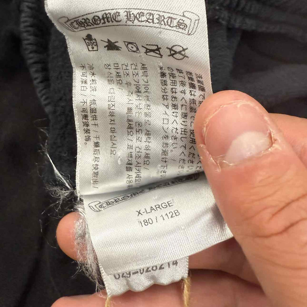 Chrome Hearts Sweatpants "VERTICAL LOGO" Black Used Size XL