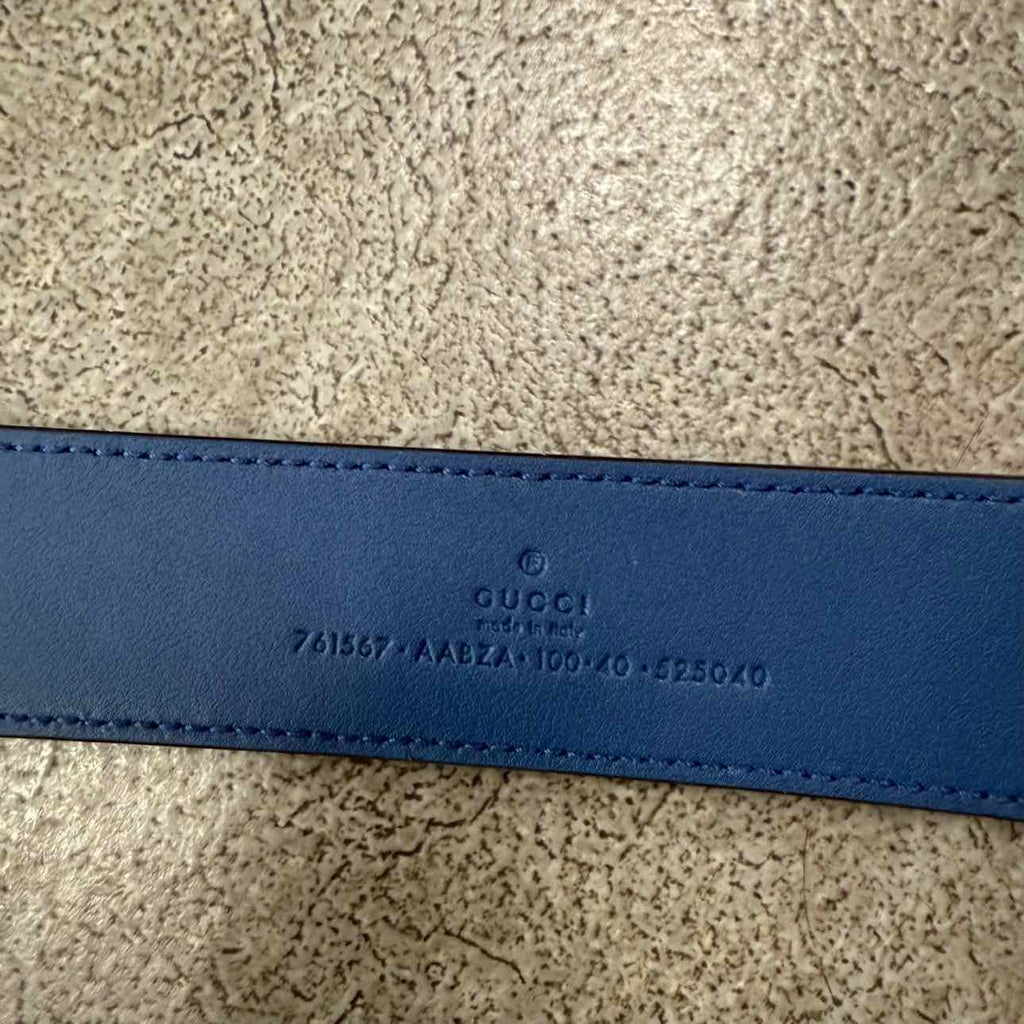 Gucci Belt "GG MONOGRAM" New Navy Size 40