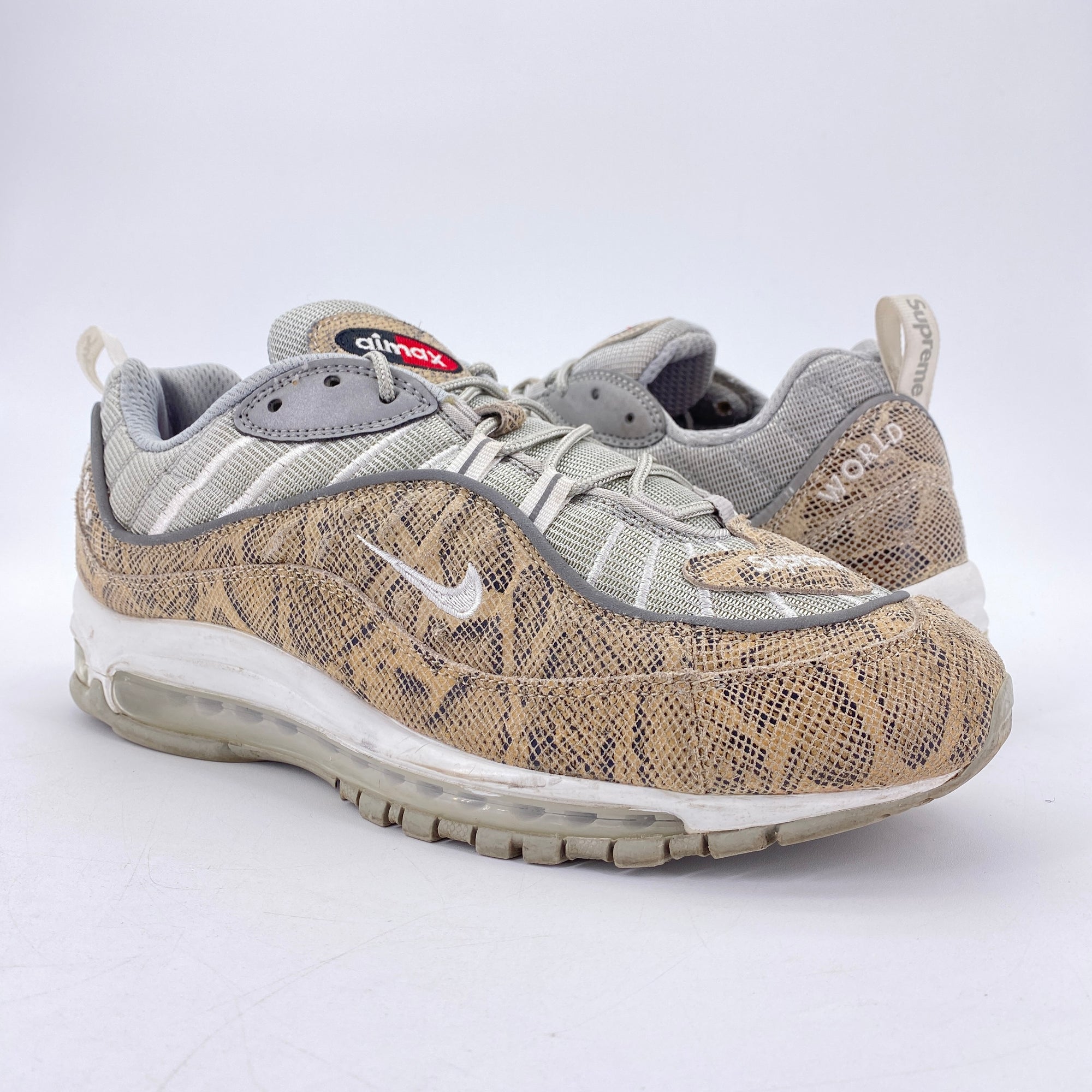 Nike Air Max 98 &quot;Supreme Snakeskin&quot; 2016 Used Size 10.5