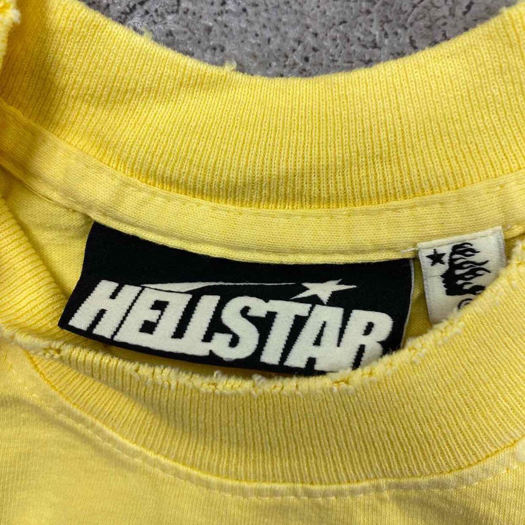 Hellstar T-Shirt "CRACKED" Yellow New Size 2XL