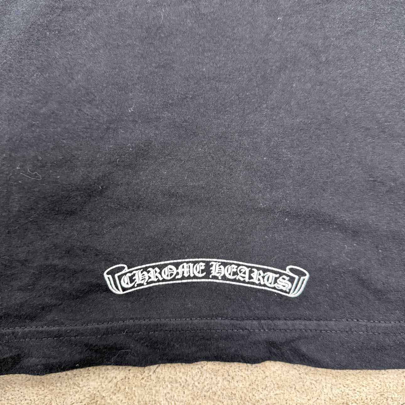 Chrome Hearts T-Shirt &quot;HORSESHOE&quot; Black Used Size XL