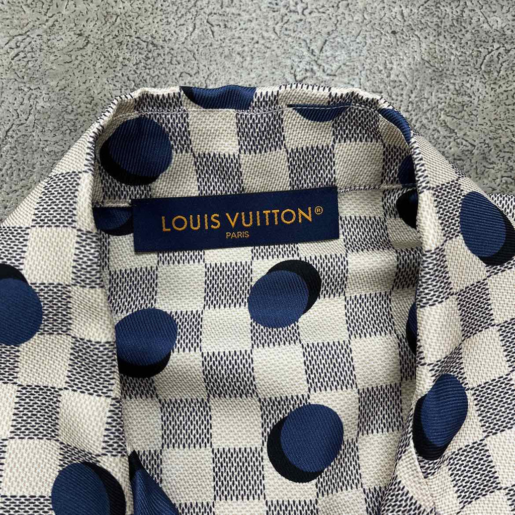 Louis Vuitton Button Up "DAMIER" White New Size S