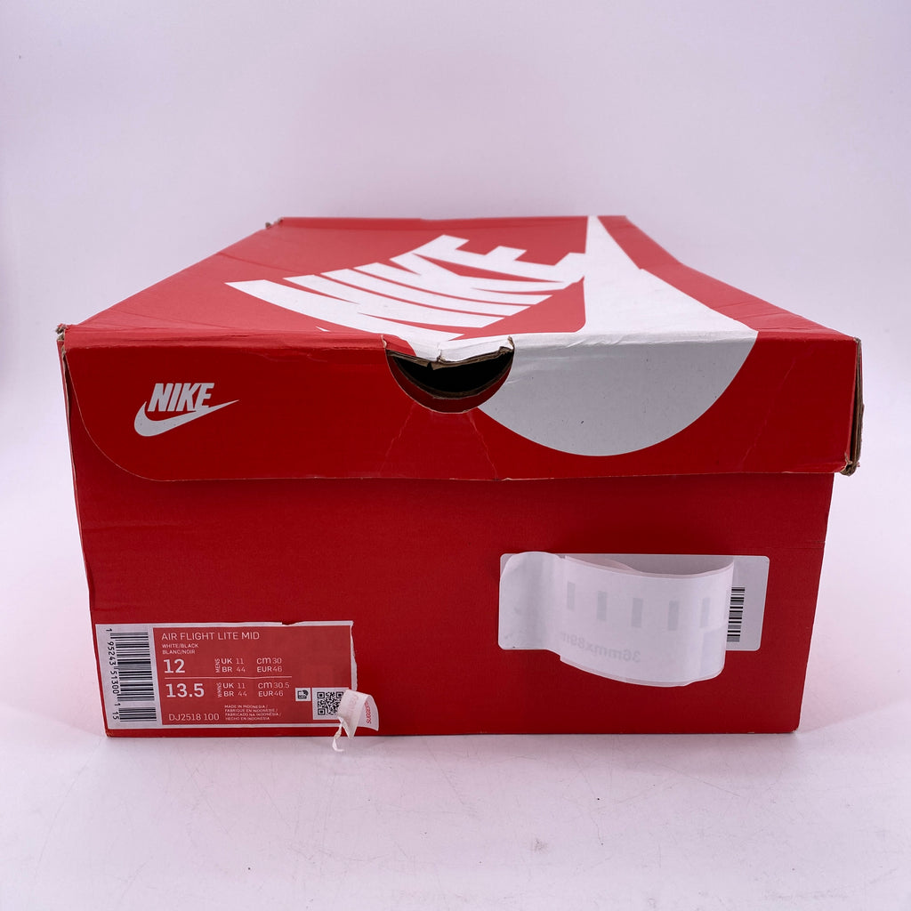 Nike Air Flight Lite Mid "White Black" 2021 New Size 12