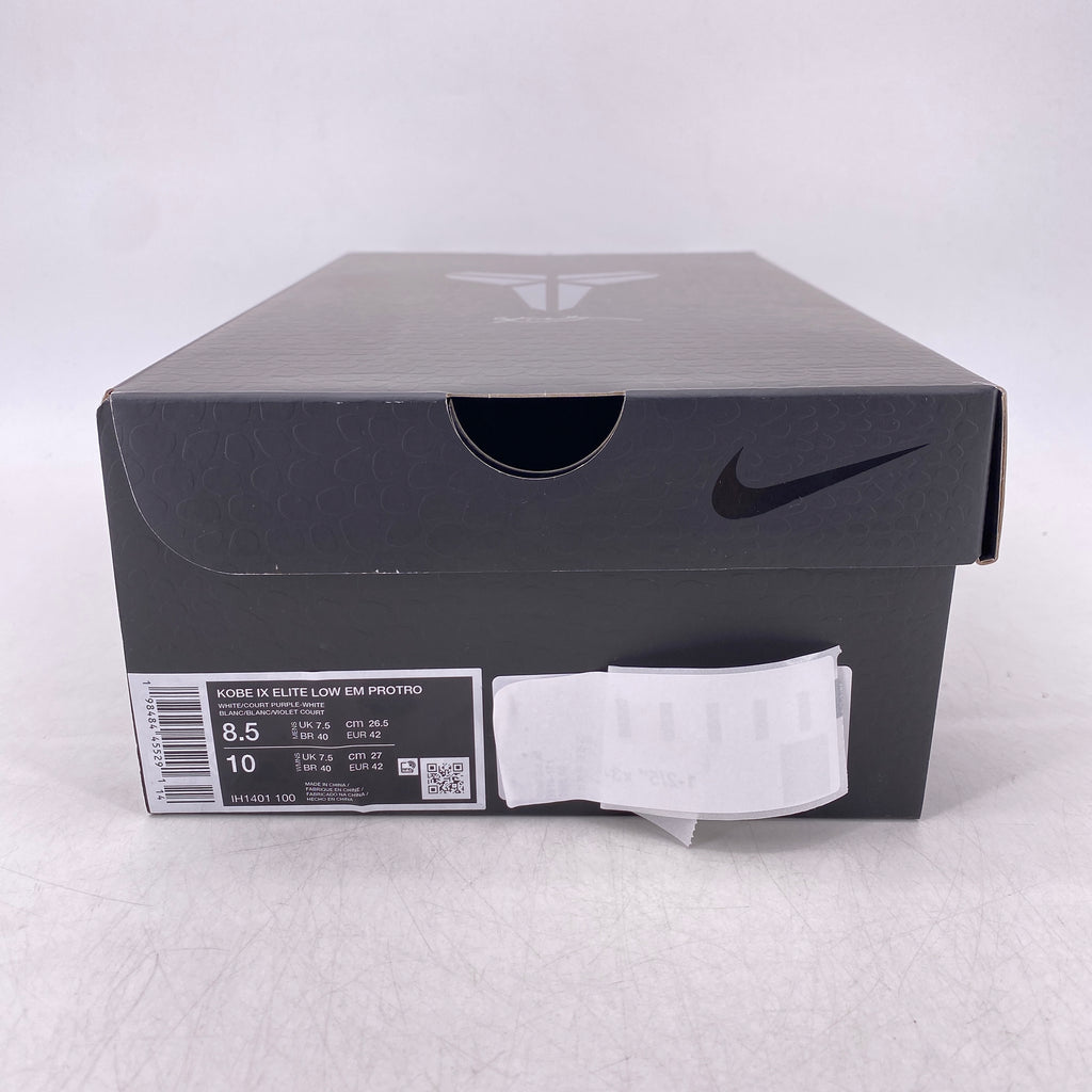 Nike Kobe 9 Elite Low Protro "White Court Purple" 2025 New Size 8.5