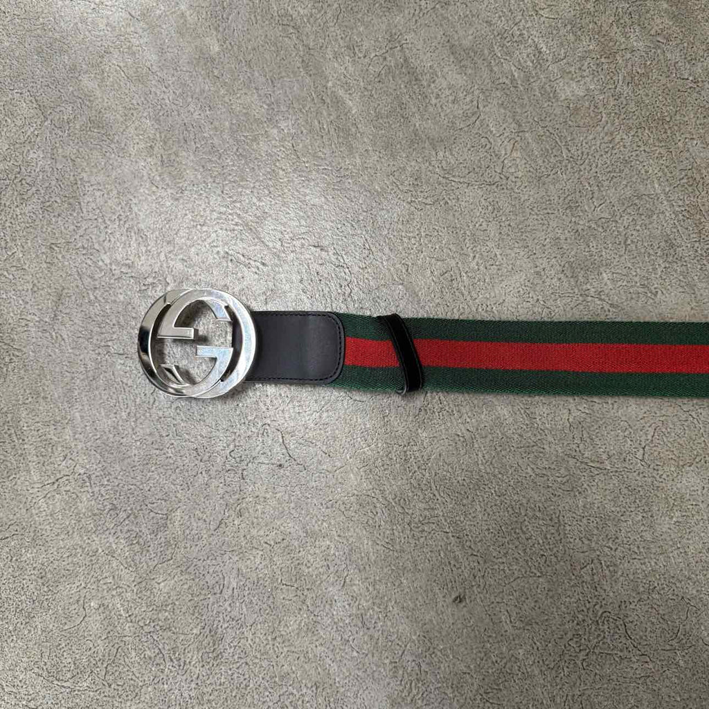 Gucci Belt "NYLON" Used Green Size 75