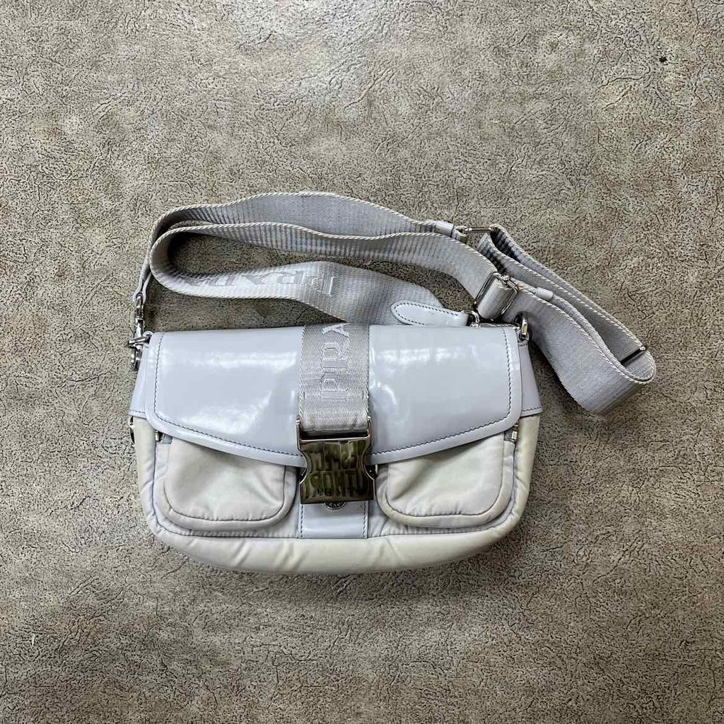 Prada Crossbody "SPAZZOLATO TESSUTO" Used White Size OS