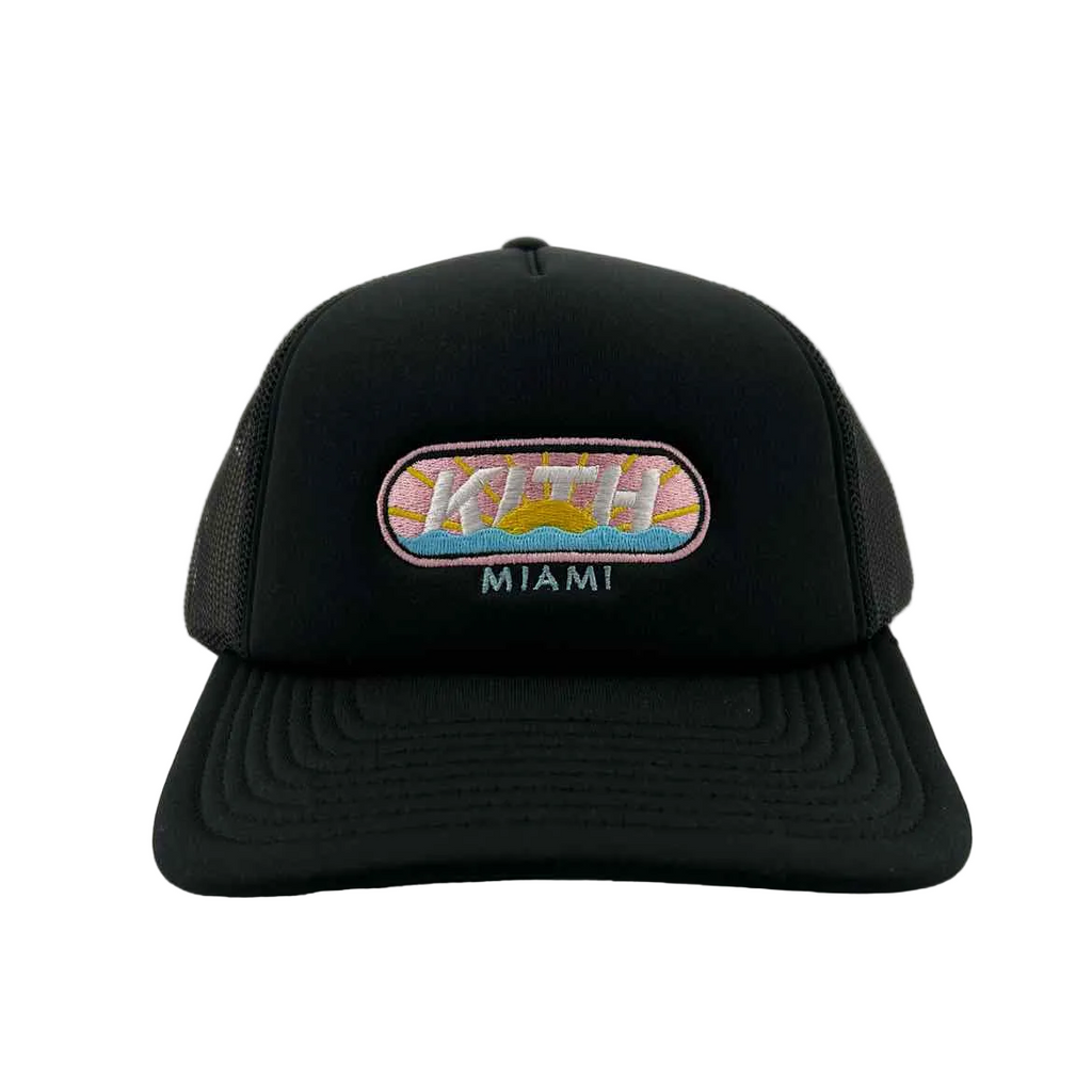 Kith Trucker Hat "MIAMI NOLAN" New Black Size OS