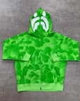 Bape Zip Up "INK CAMO SHARK" Green New Size L