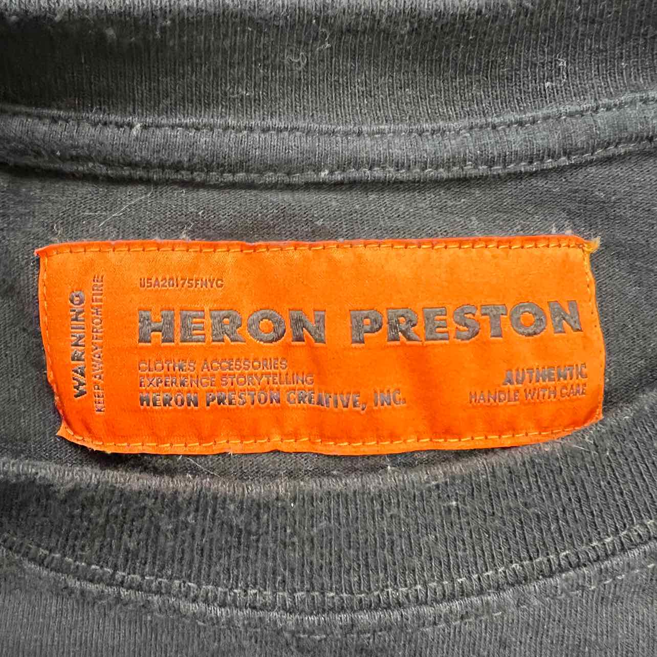 Heron Preston T-Shirt "SWAN" Black Used Size L