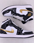 Air Jordan 1 Mid "Patent Black White Gold" 2019 New Size 9