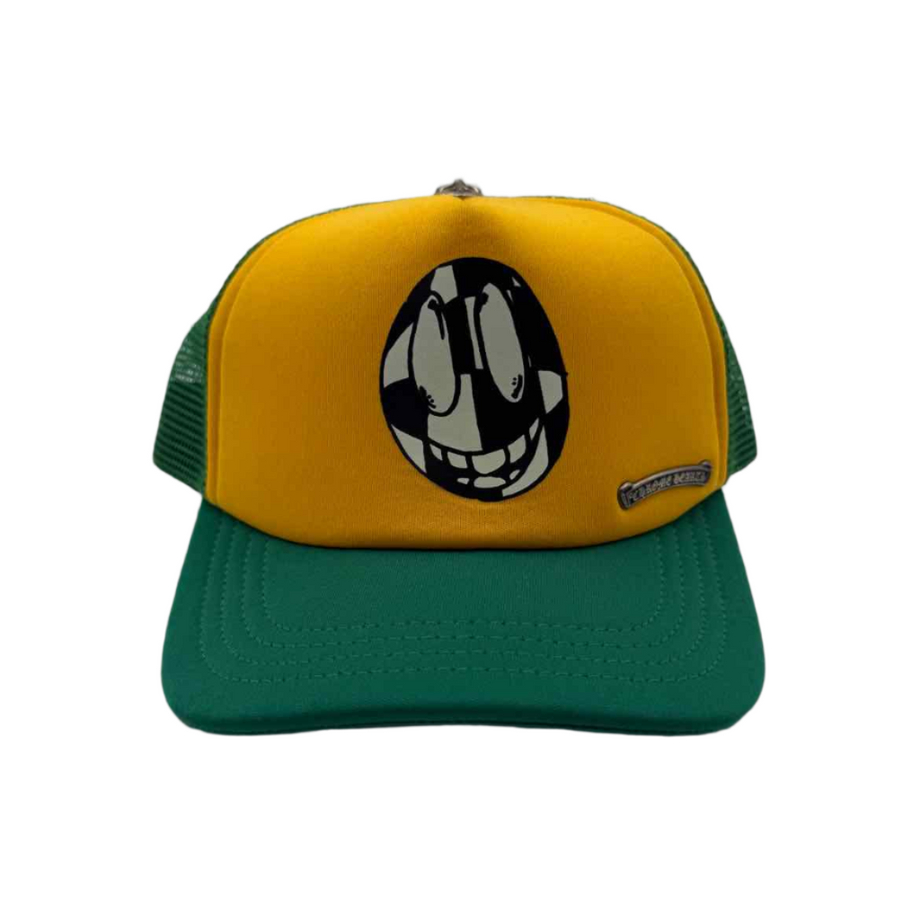 Chrome Hearts Trucker Hat "SMILEY" Used Yellow Size OS