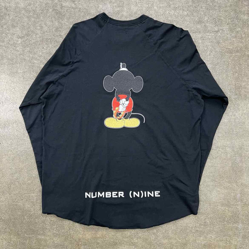 Supreme Long Sleeve "NUMBER (N)INE MICKEY" Black New Size XL