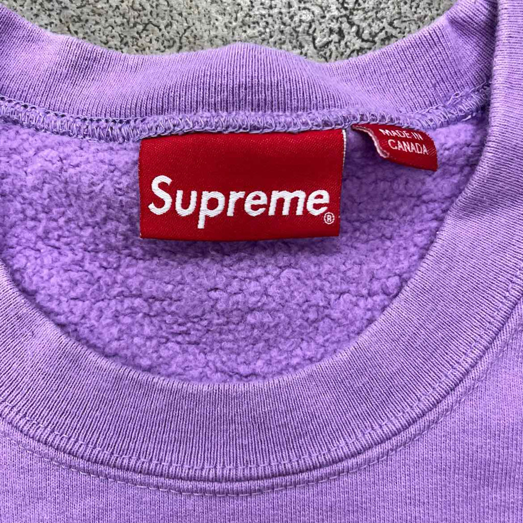 Supreme Crewneck Sweater "MINI LOGO" Purple Used Size L