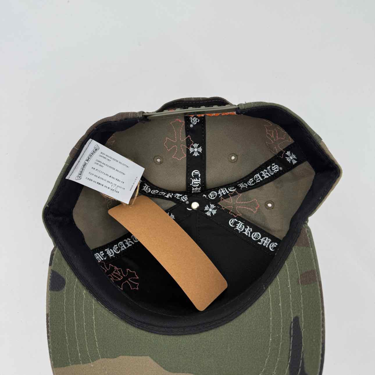 Chrome Hearts Snapback &quot;LEATHER CROSS&quot; New Orange Size OS