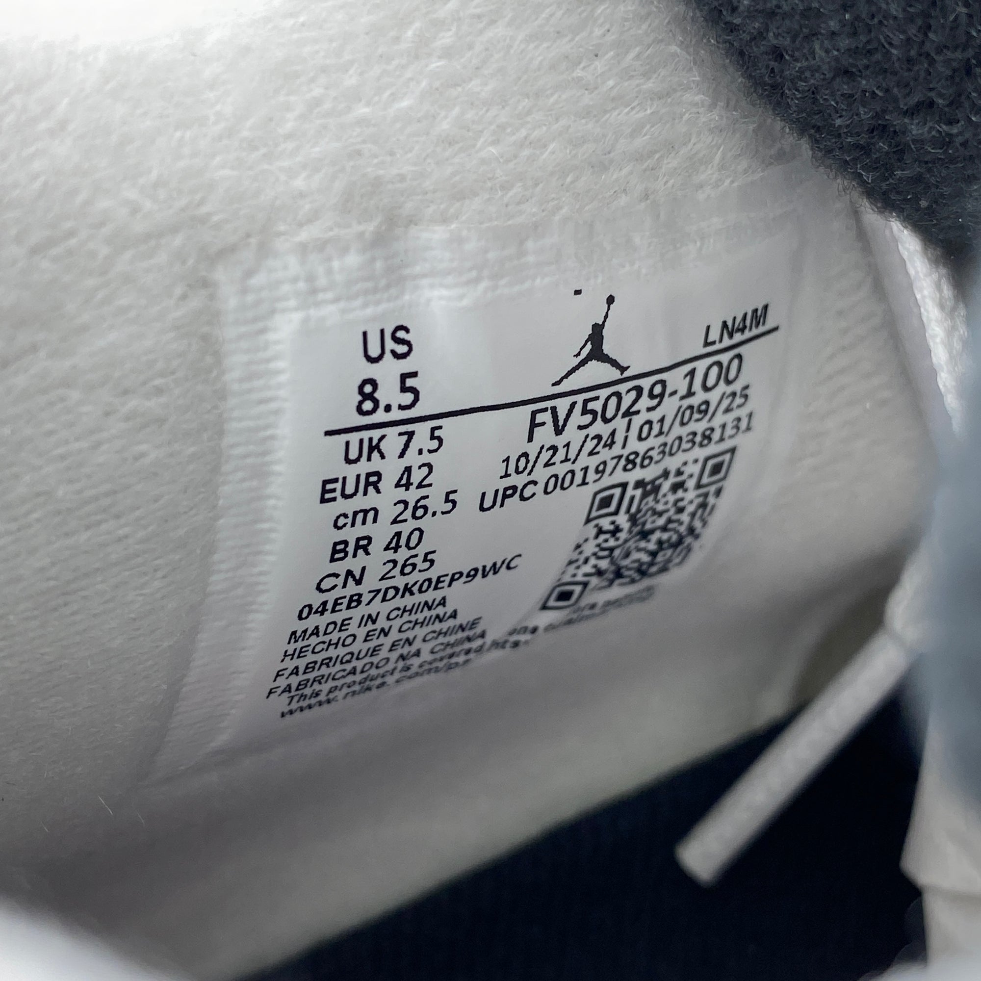 Air Jordan 4 Retro "White Cement" 2025 New Size 8.5