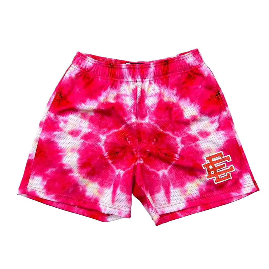 Eric Emanuel Mesh Shorts "TIE DYE" Red Used Size L