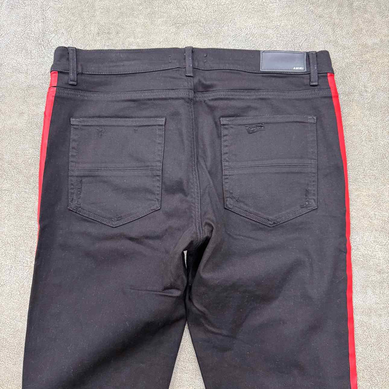 Amiri jeans Patachou "RED STRIPE" Black Used Size 38