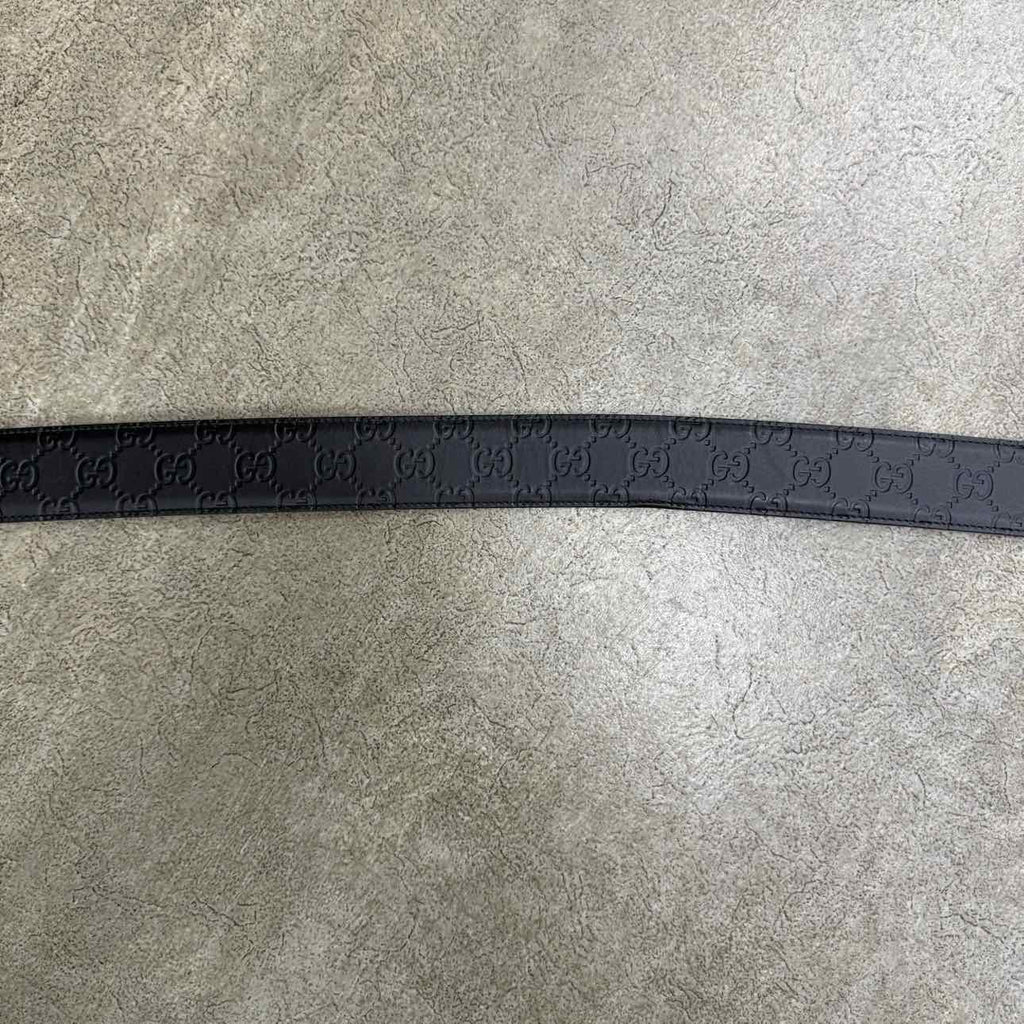 Gucci Belt "SILVER BUCKLE" Used Black Size 36