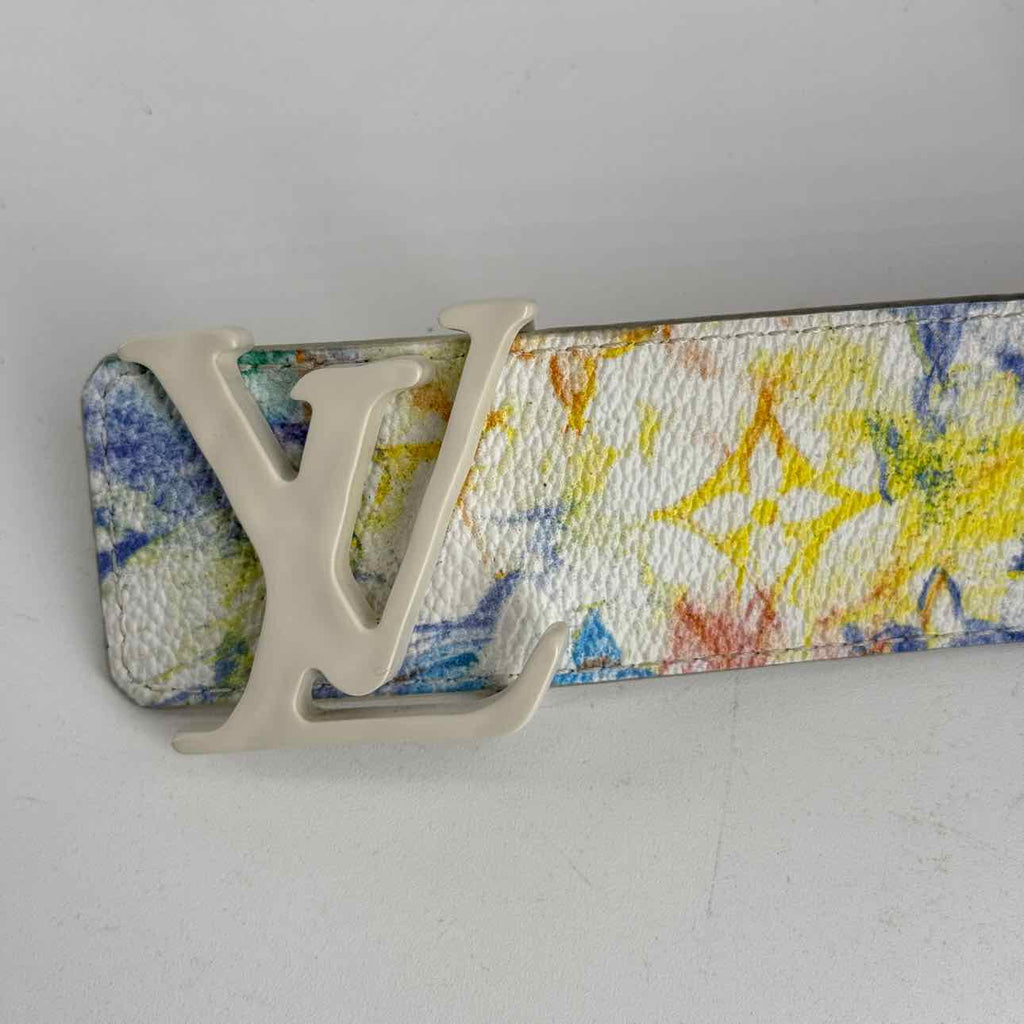 Louis Vuitton Belt "CEINTURE" Used White Size 44