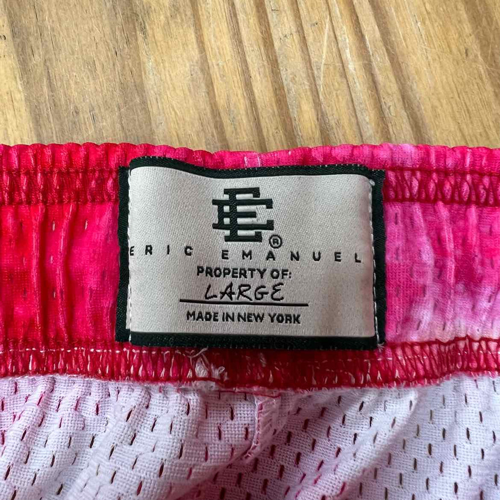Eric Emanuel Mesh Shorts "TIE DYE" Red Used Size L