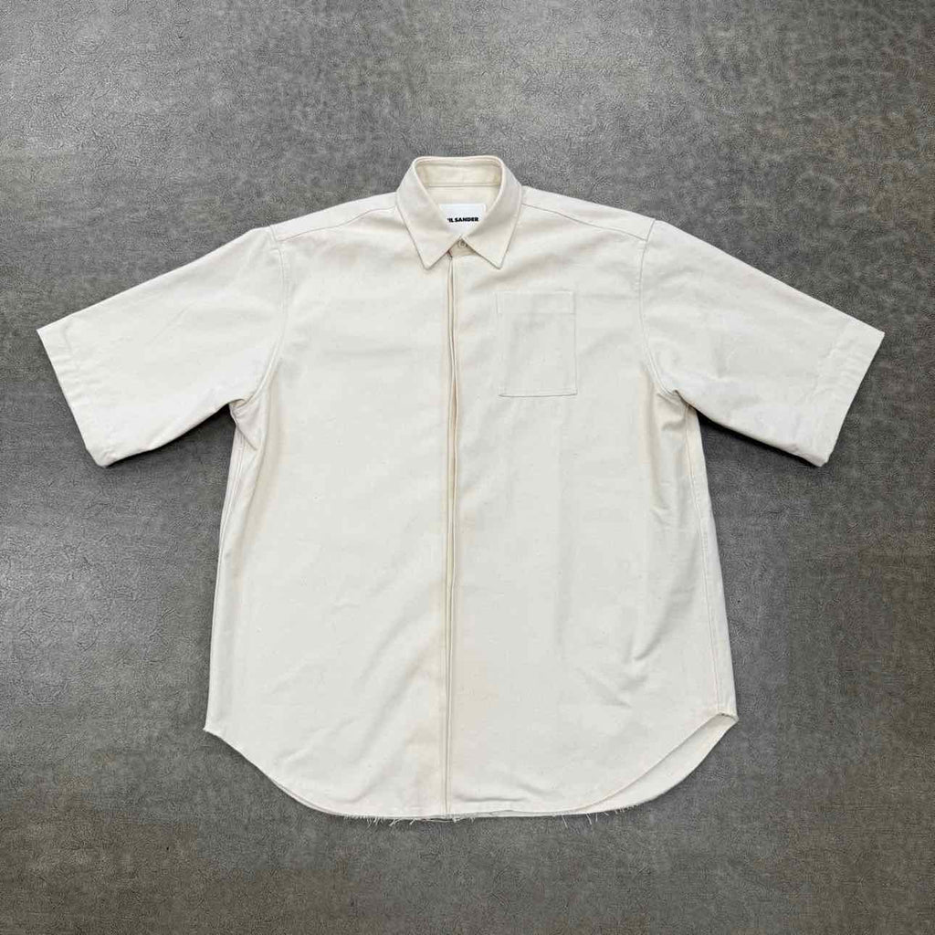 Jil Sander Button Up "LOGO" Cream Used Size 42
