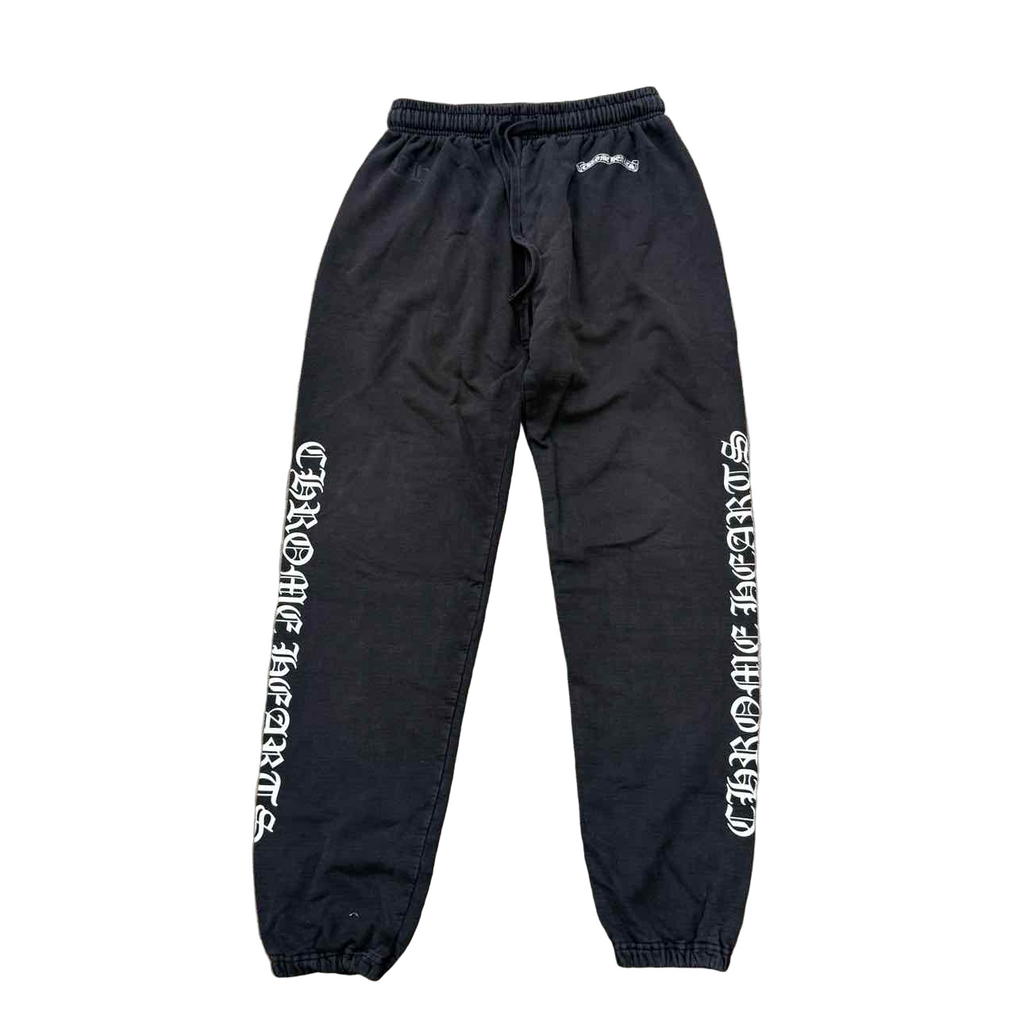 Chrome Hearts Sweatpants "VERTICAL LOGO" Black Used Size XL