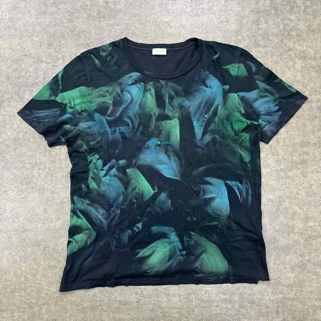 Saint Laurent T-Shirt "TIE DYE" Green Used Size 2XL