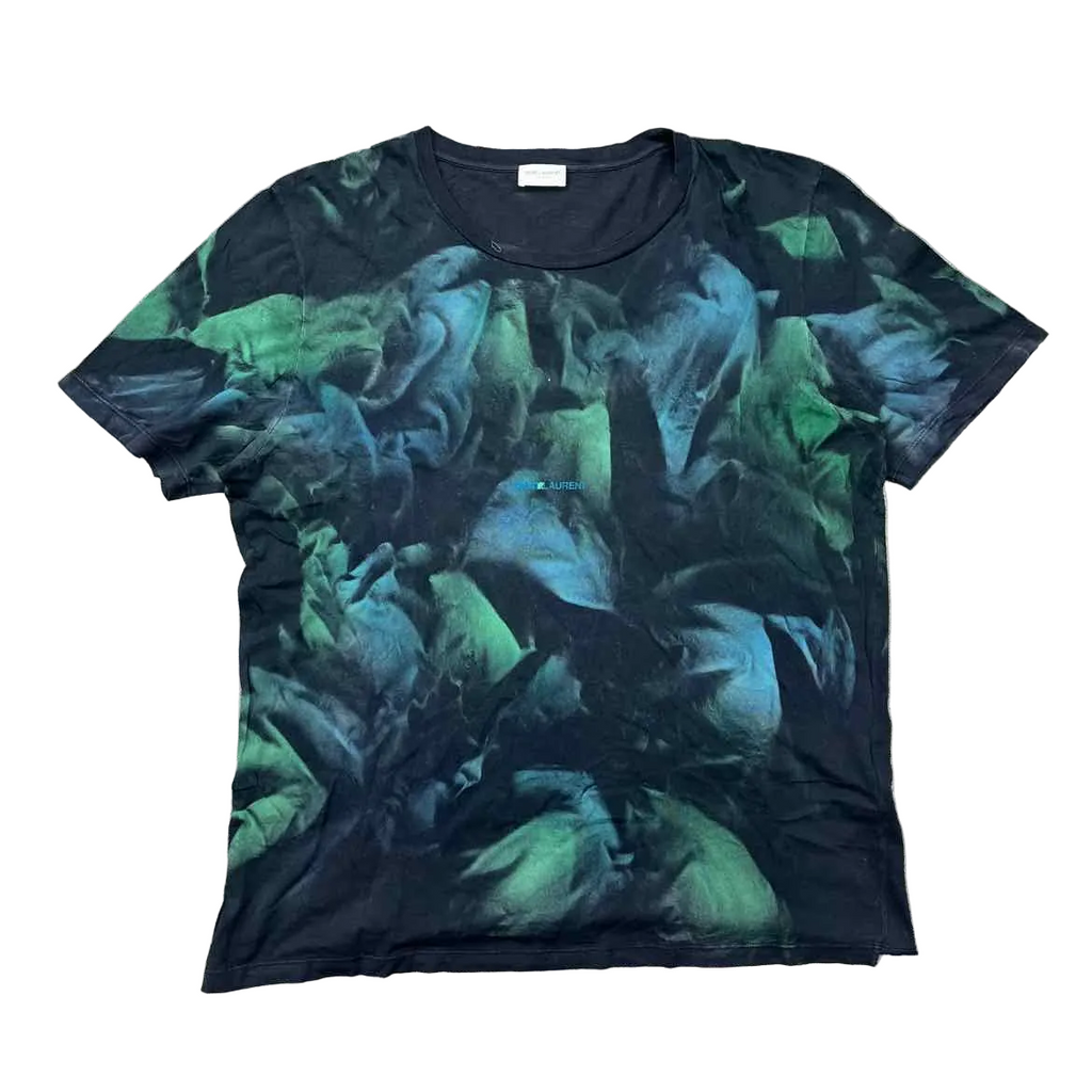 Saint Laurent T-Shirt "TIE DYE" Green Used Size 2XL