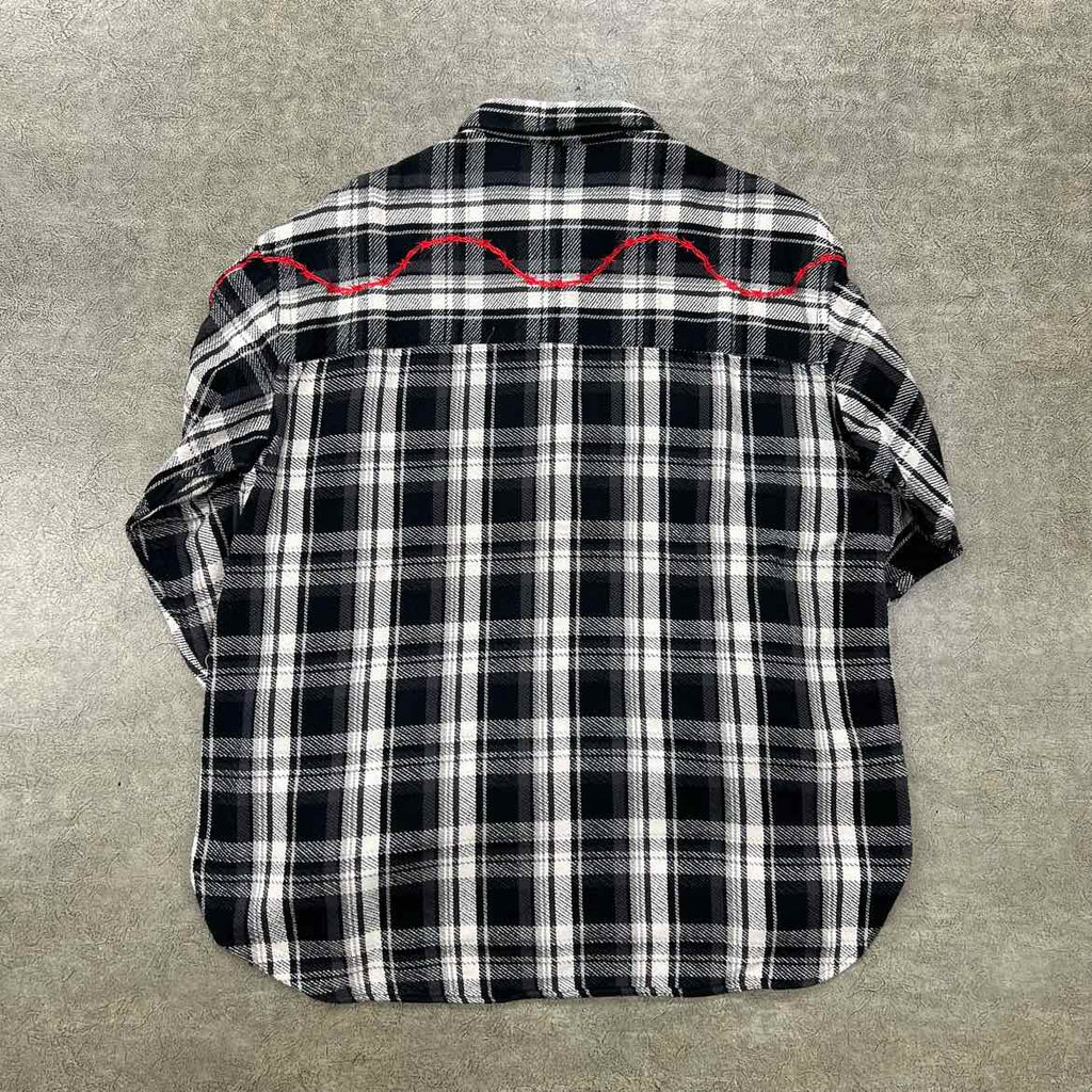 Awake Flannel "BARBED WIRE" Grey Used Size XL