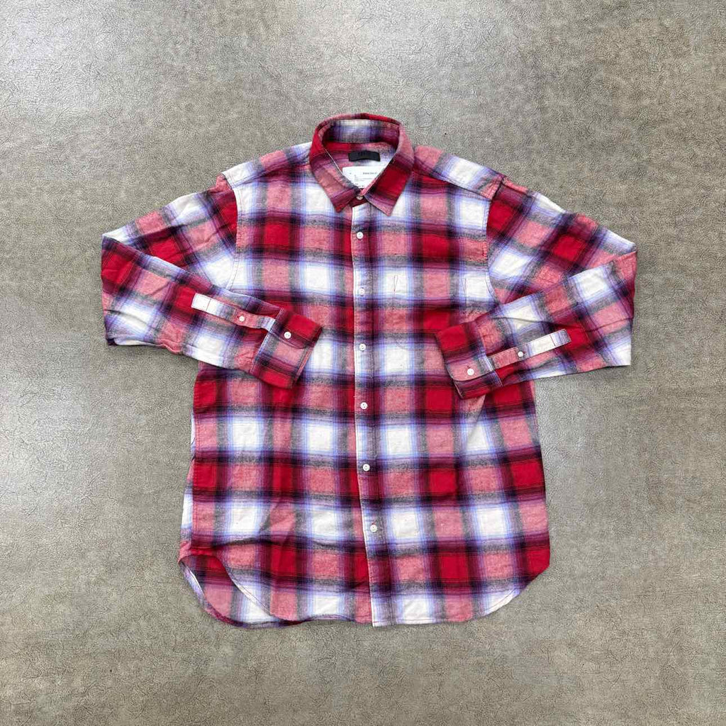 Kith Button Up "PLAID PRINT" Light Blue Used Size XL
