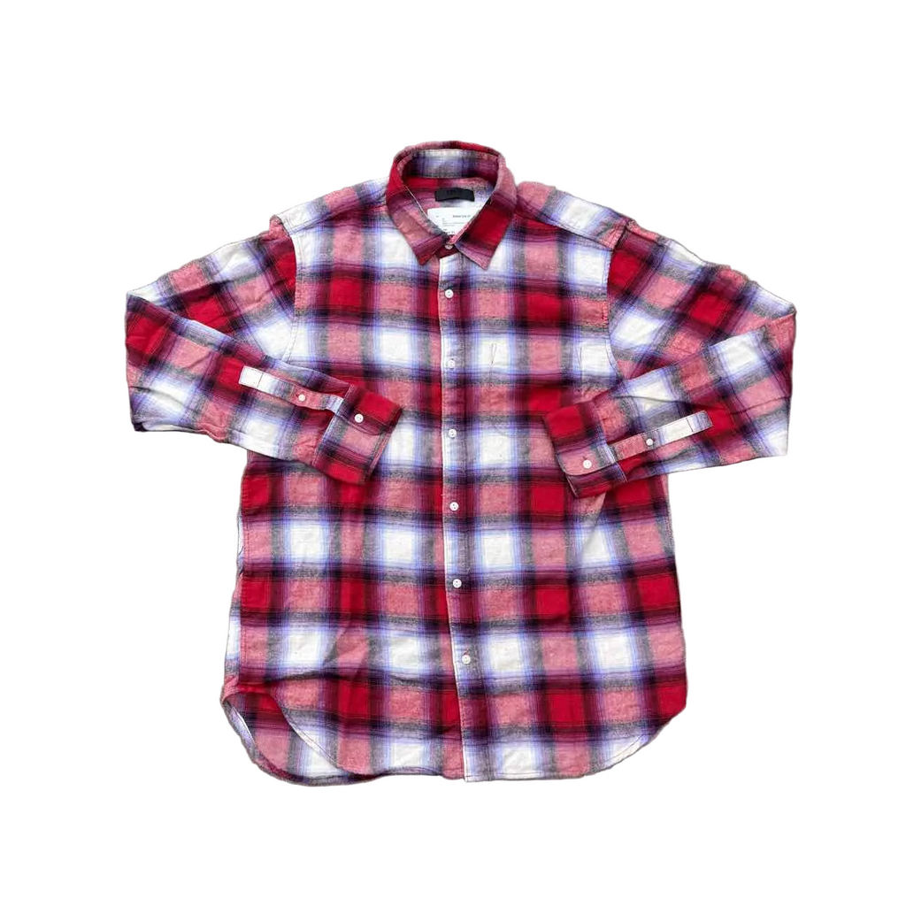 Kith Button Up "PLAID PRINT" Light Blue Used Size XL