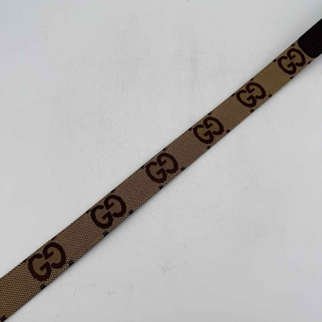 Gucci Belt "MONOGRAM" Used Brown Size 40
