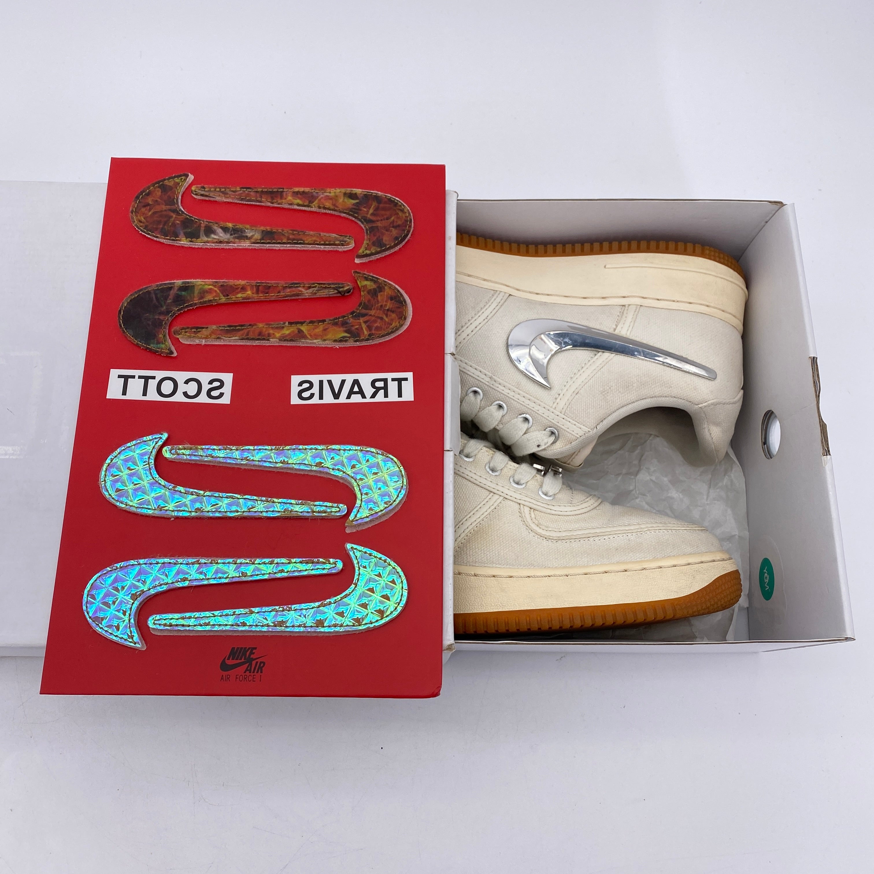 Nike Air Force 1 Low &quot;Travis Scott Sail&quot; 2018 Used Size 10