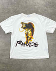 Rhude T-Shirt "TIGER" White Used Size M