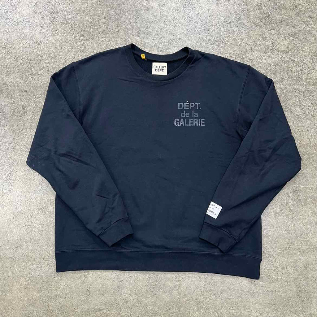 Gallery DEPT. Crewneck Sweater "FRENCH SOUVENIR" Black Used Size 2XL