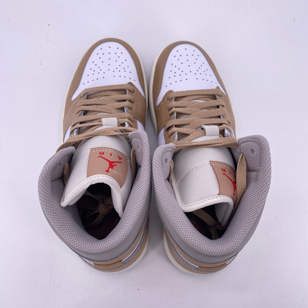 Air Jordan 1 Mid "Rattan White College Grey" 2025 New Size 8.5