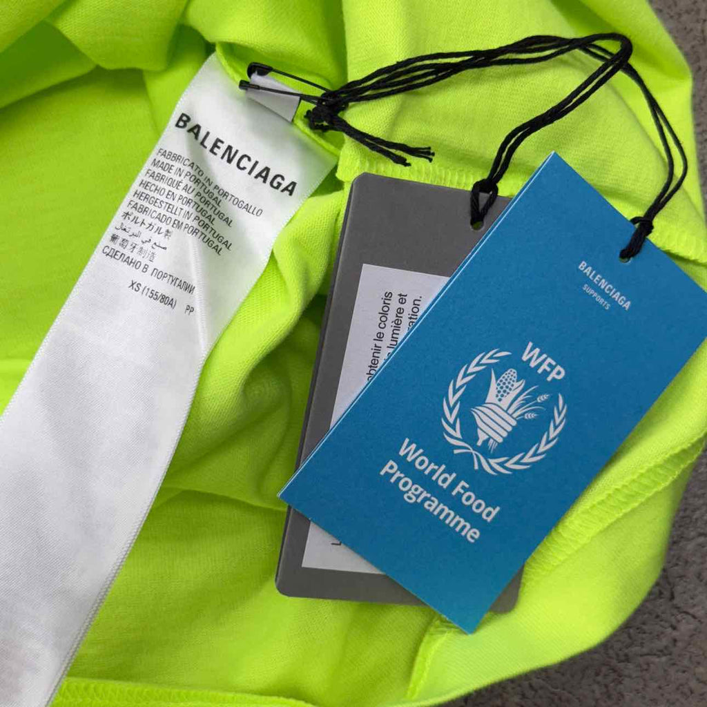 Balenciaga T-Shirt "WFP" Neon New Size XS