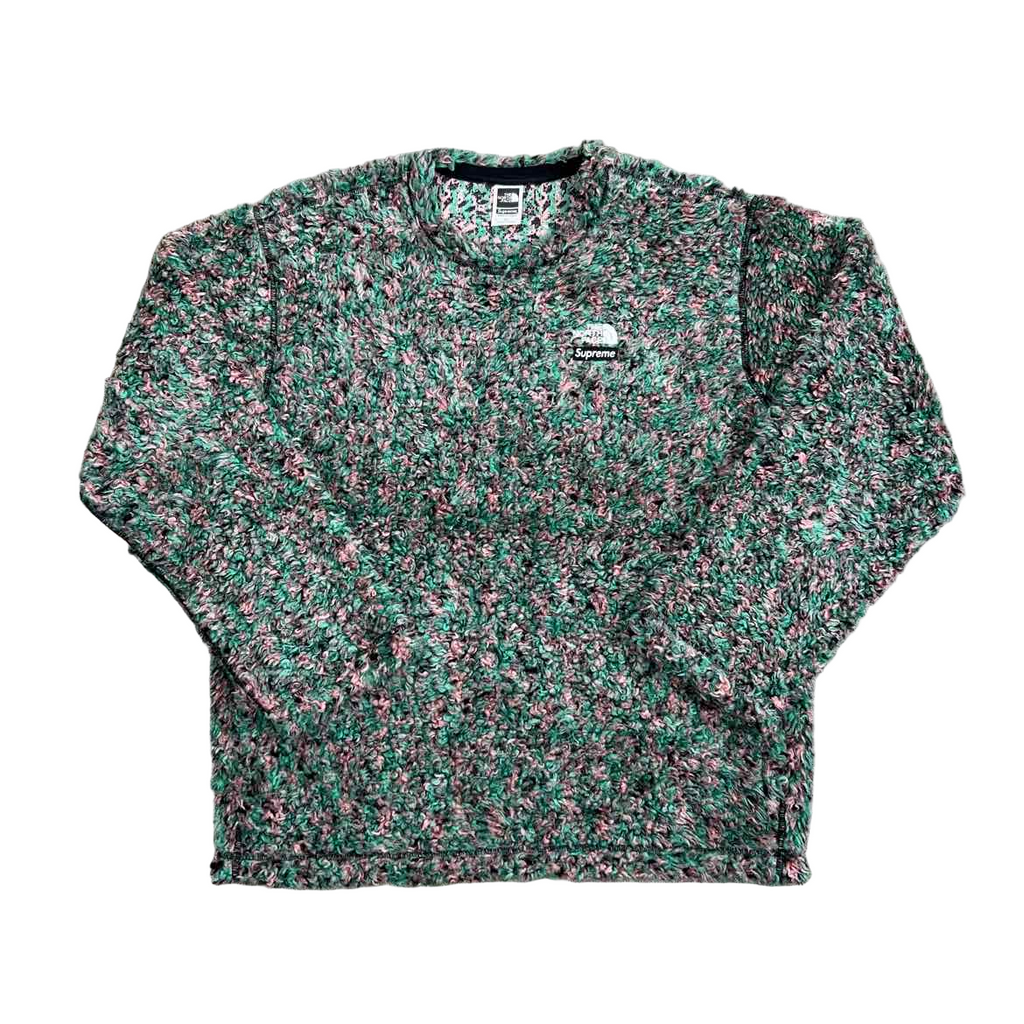 Supreme Crewneck Sweater "TNF HIGH PILE FLEECE" Green Used Size S