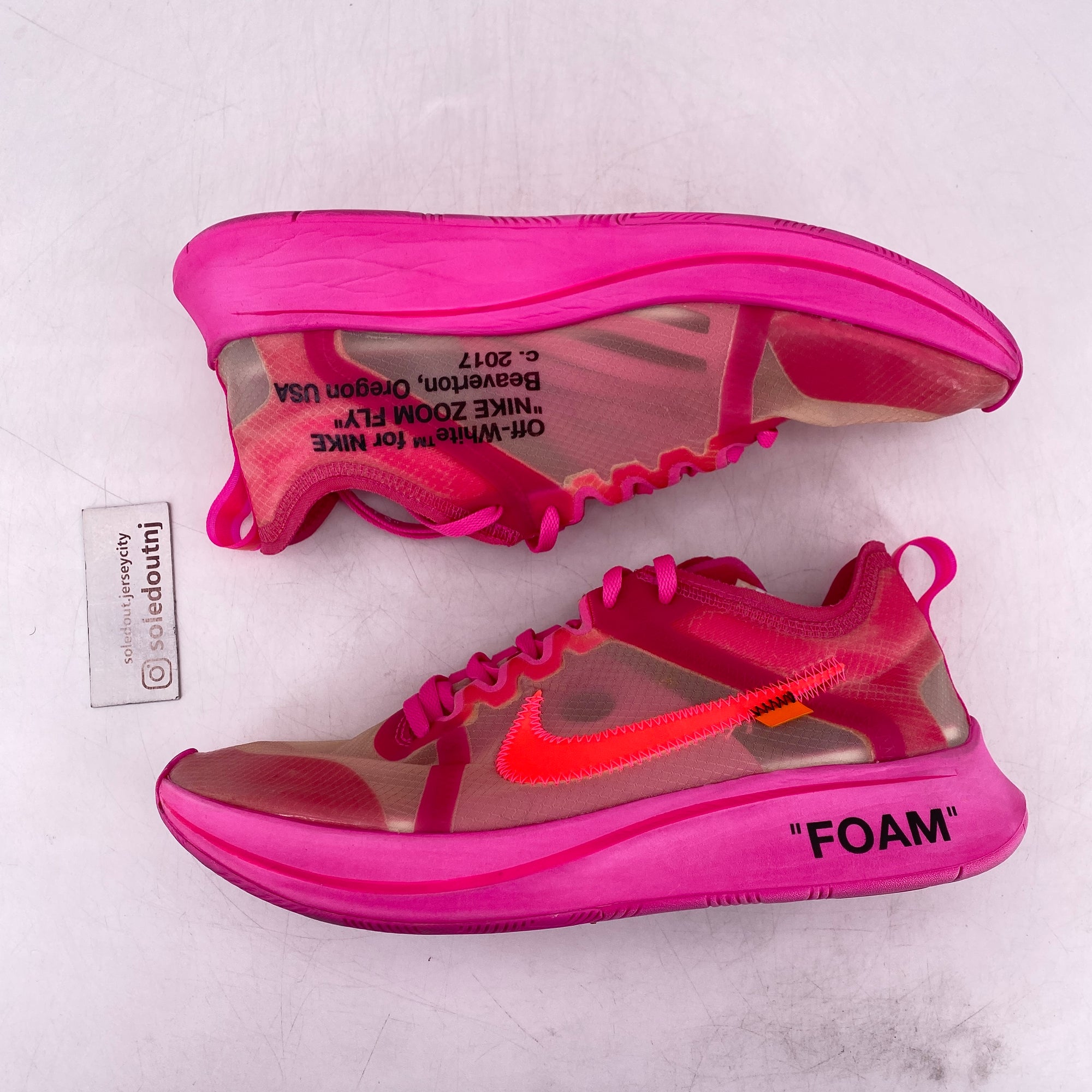 Nike Zoom Fly / OW &quot;Tulip Pink&quot; 2018 Used Size 9