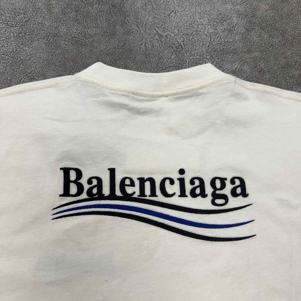 Balenciaga T-Shirt "CAMPAIGN" Cream New Size XXS