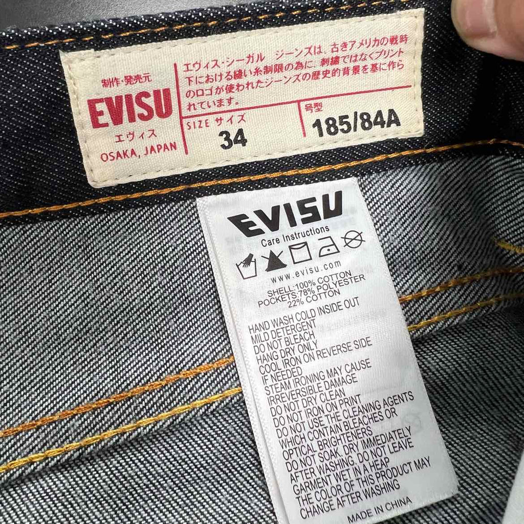 Evisu Shorts "SEAGULL PRINT MULTI POCKET" Indigo Used Size 34