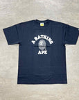 Bape T-Shirt "DISTORTION COLLEGE" Black New Size XL