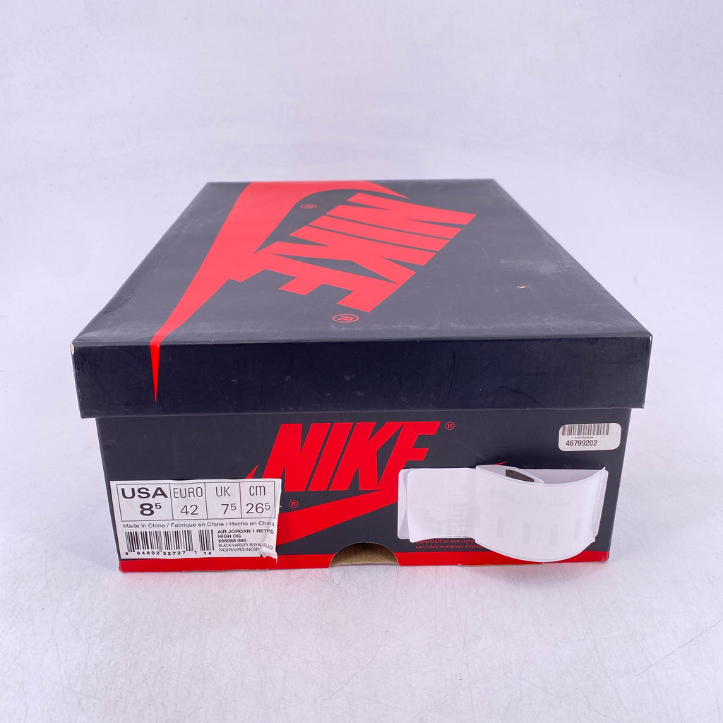 Air Jordan 1 Retro High "Black Royal Blue" 2013 Used Size 8.5