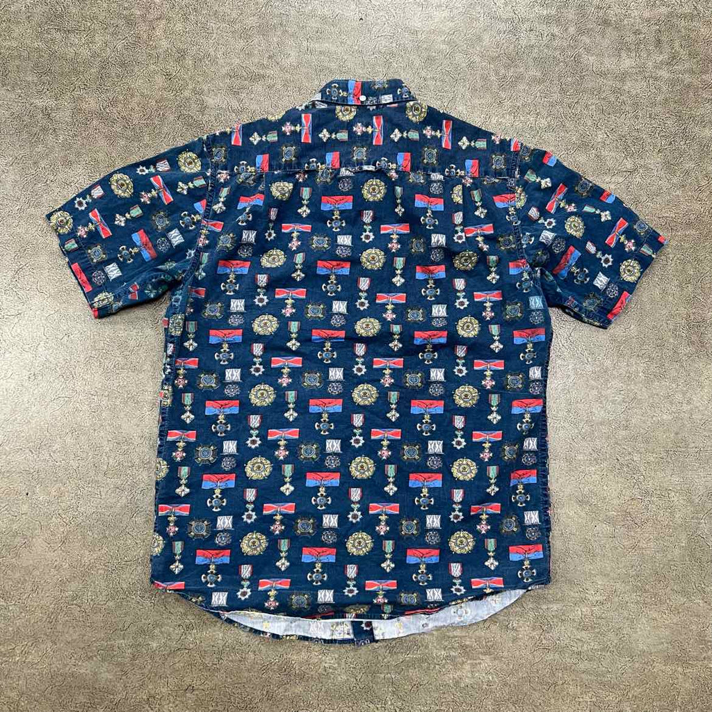 Supreme Button Up "MEDALS" Used Blue Size M