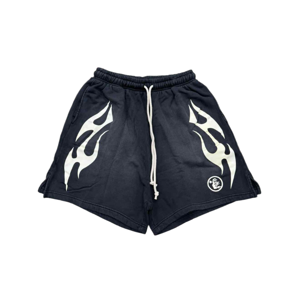 Hellstar Shorts "FLAME" Black White New Size XL